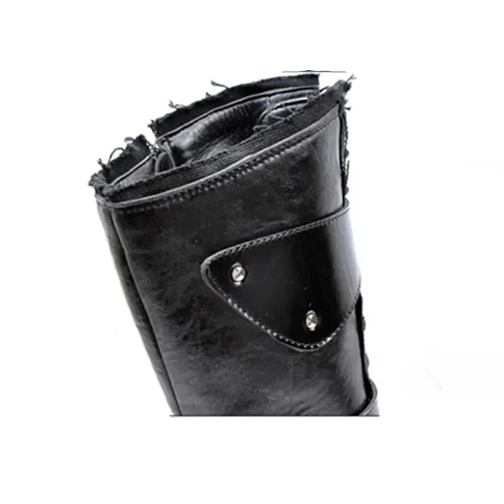 Stylish Gothic Steampunk Leather Boots dark