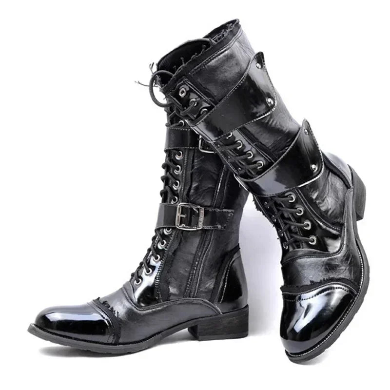 Stylish Gothic Steampunk Leather Boots refined