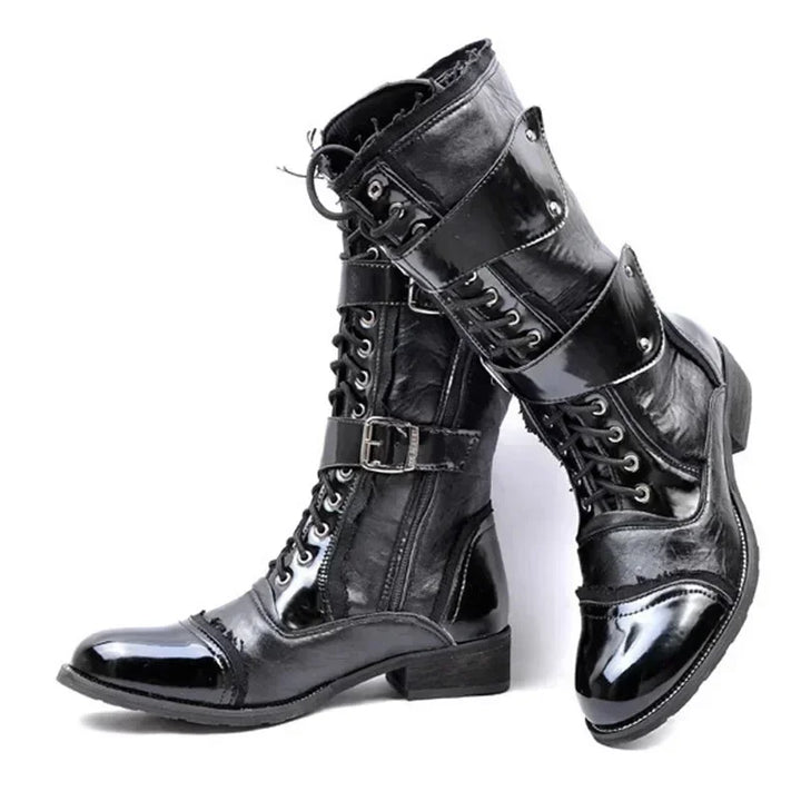 Stylish Gothic Steampunk Leather Boots refined