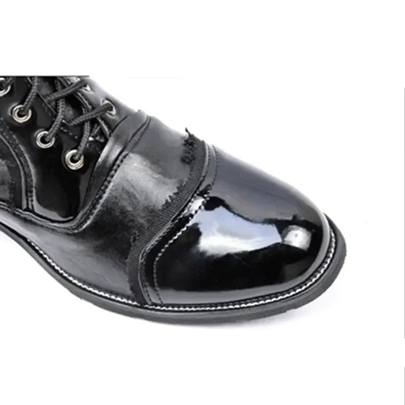 Stylish Gothic Steampunk Leather Boots rugged