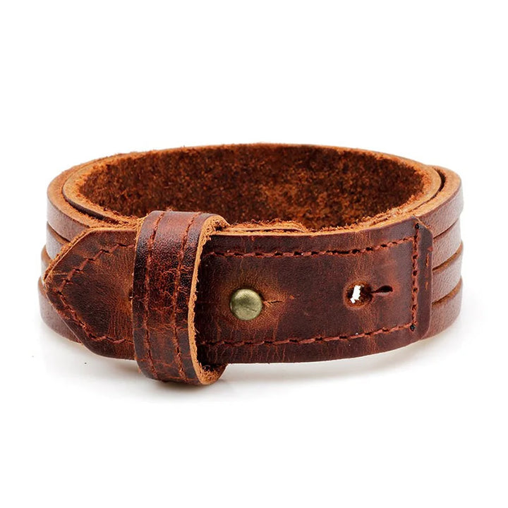 Stylish Minimalist Leather Steampunk Bracelet fashion