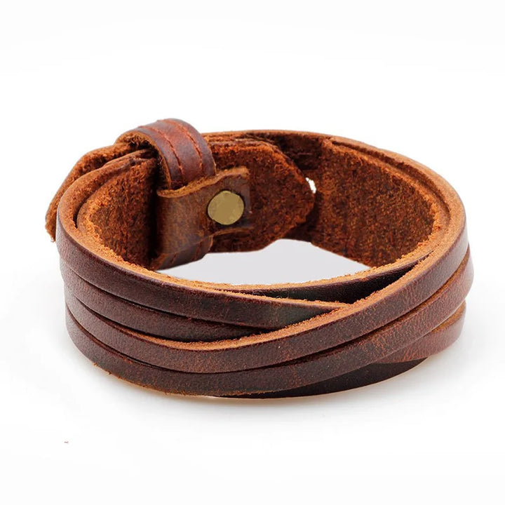Stylish Minimalist Leather Steampunk Bracelet tendance