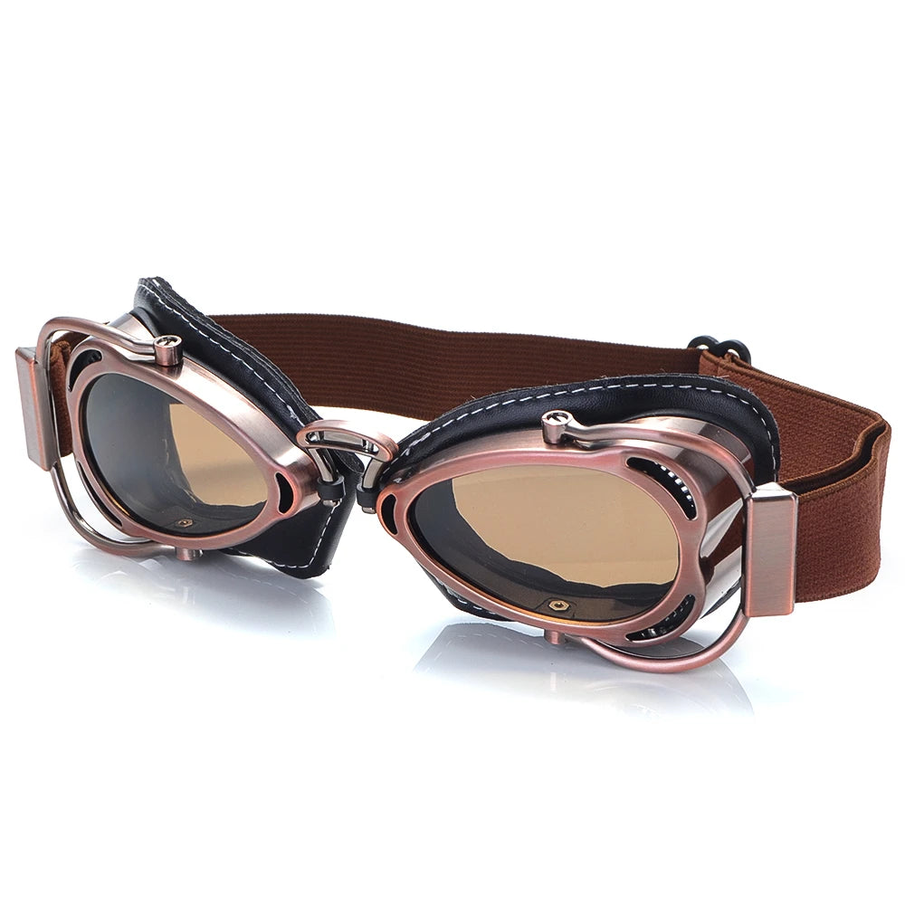 Stylish Retro Motorcycle Goggles Brown