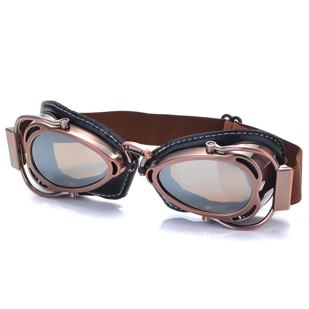 Stylish Retro Motorcycle Goggles Gray