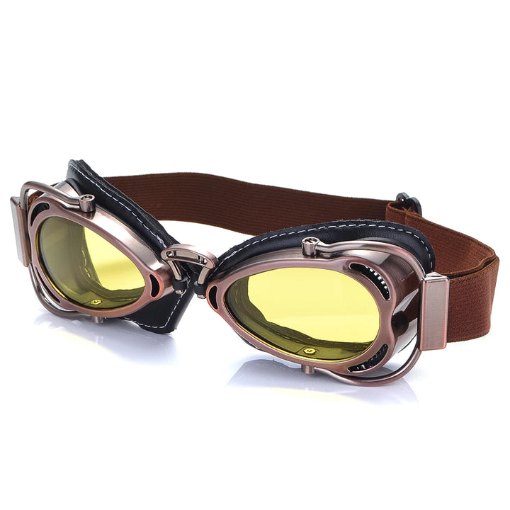 Stylish Retro Motorcycle Goggles Yellow
