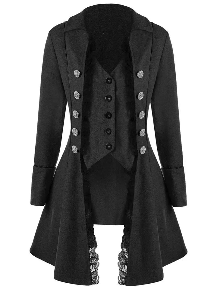 Stylish Retro Steampunk Coat Black