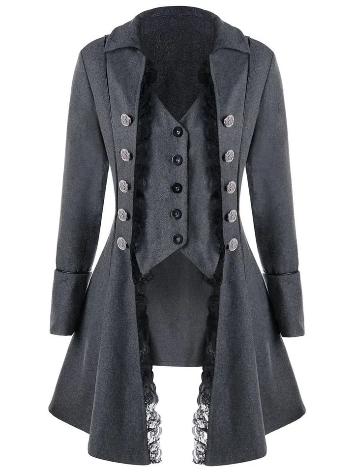 Stylish Retro Steampunk Coat Gray