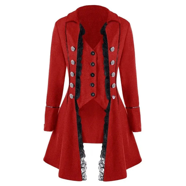 Stylish Retro Steampunk Coat Red