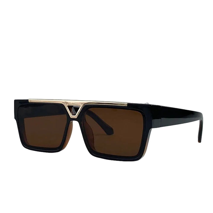 Stylish Square Steampunk Sunglasses Brown