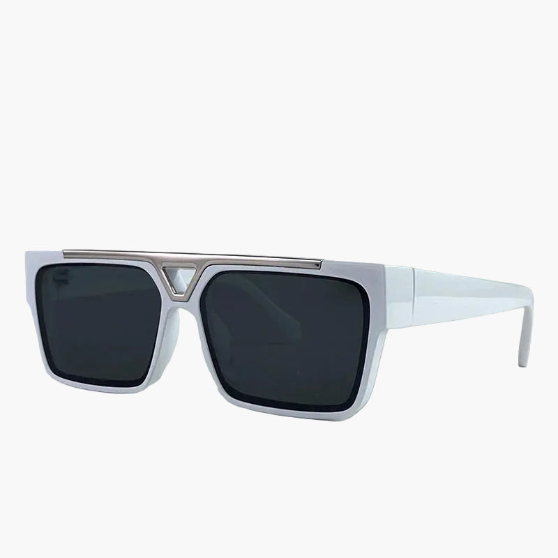 Stylish Square Steampunk Sunglasses White