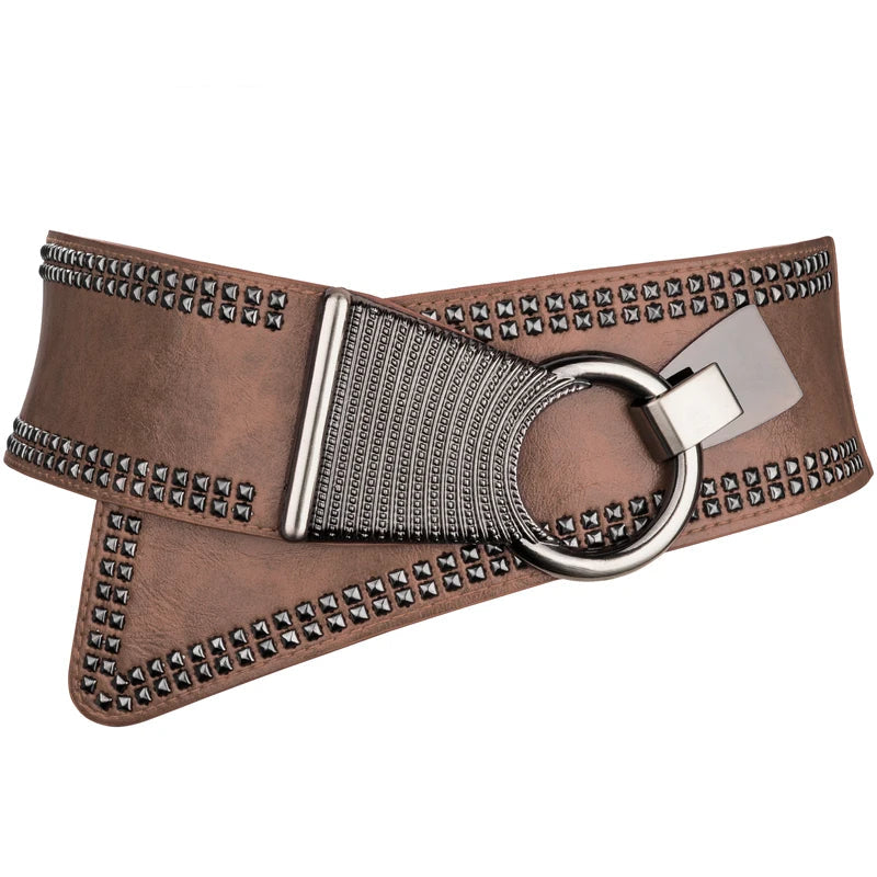 Stylish Steampunk Belt with Buckle Brown