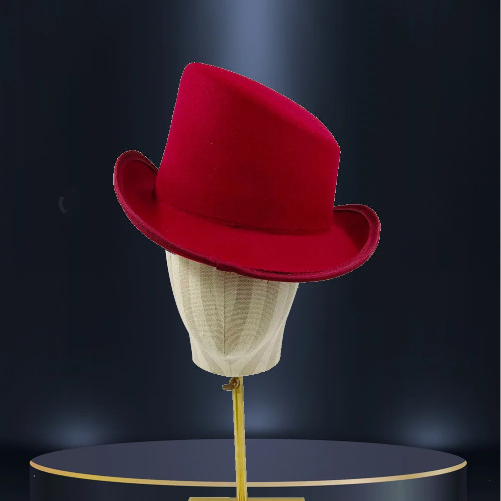 Stylish Steampunk Cosplay Hat Red
