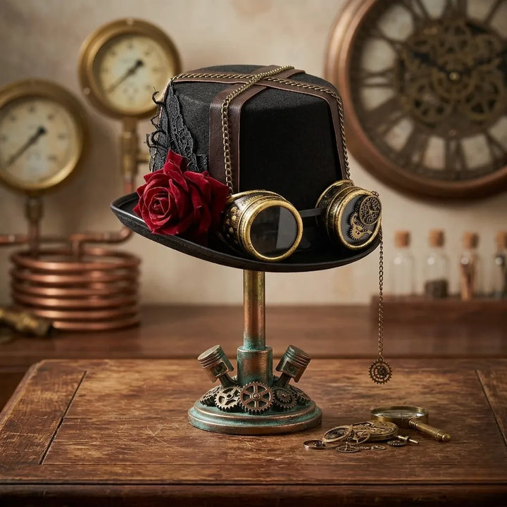 Stylish Steampunk Hat with Goggles