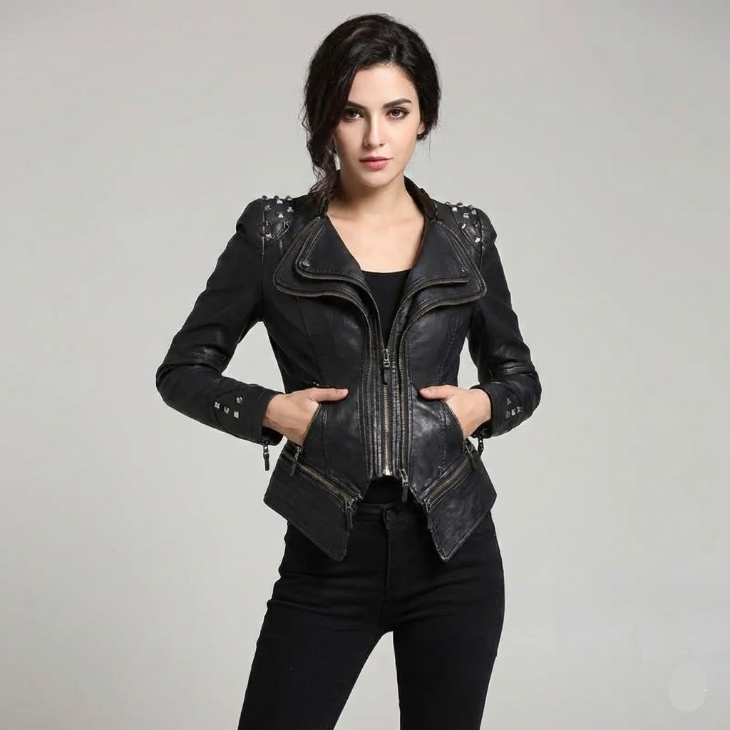 Stylish Steampunk Jacket With Rivets