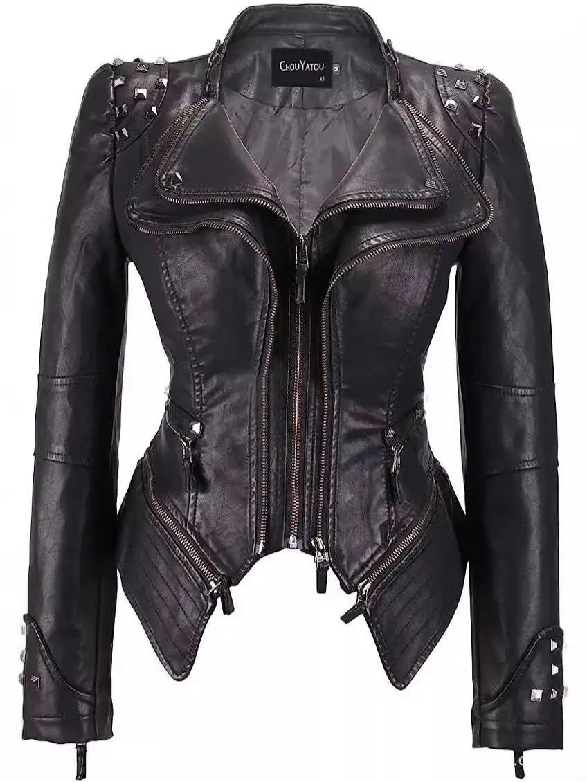 Stylish Steampunk Jacket With Rivets bold