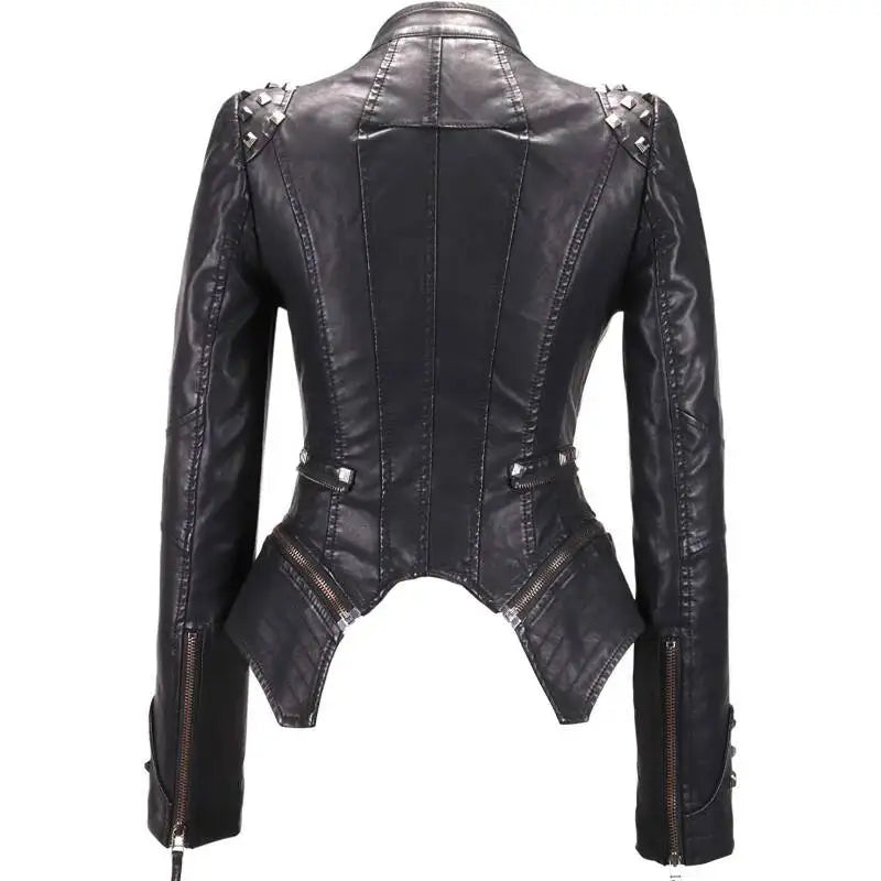 Stylish Steampunk Jacket With Rivets edgy