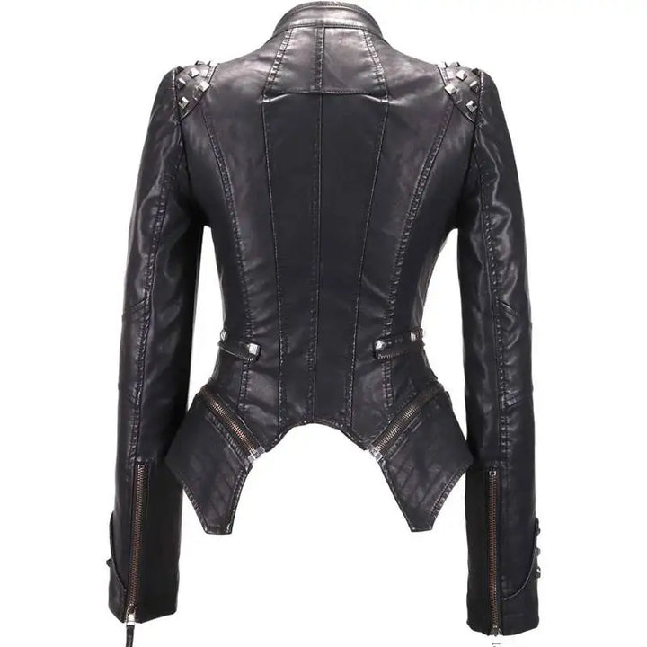Stylish Steampunk Jacket With Rivets edgy