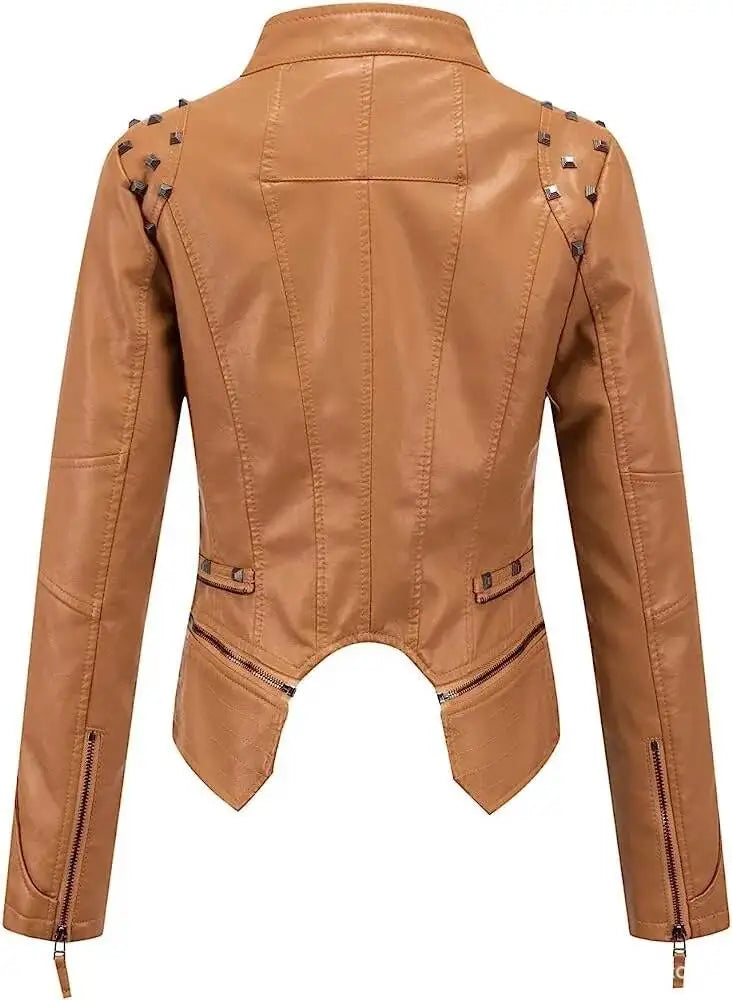 Stylish Steampunk Jacket With Rivets rugged