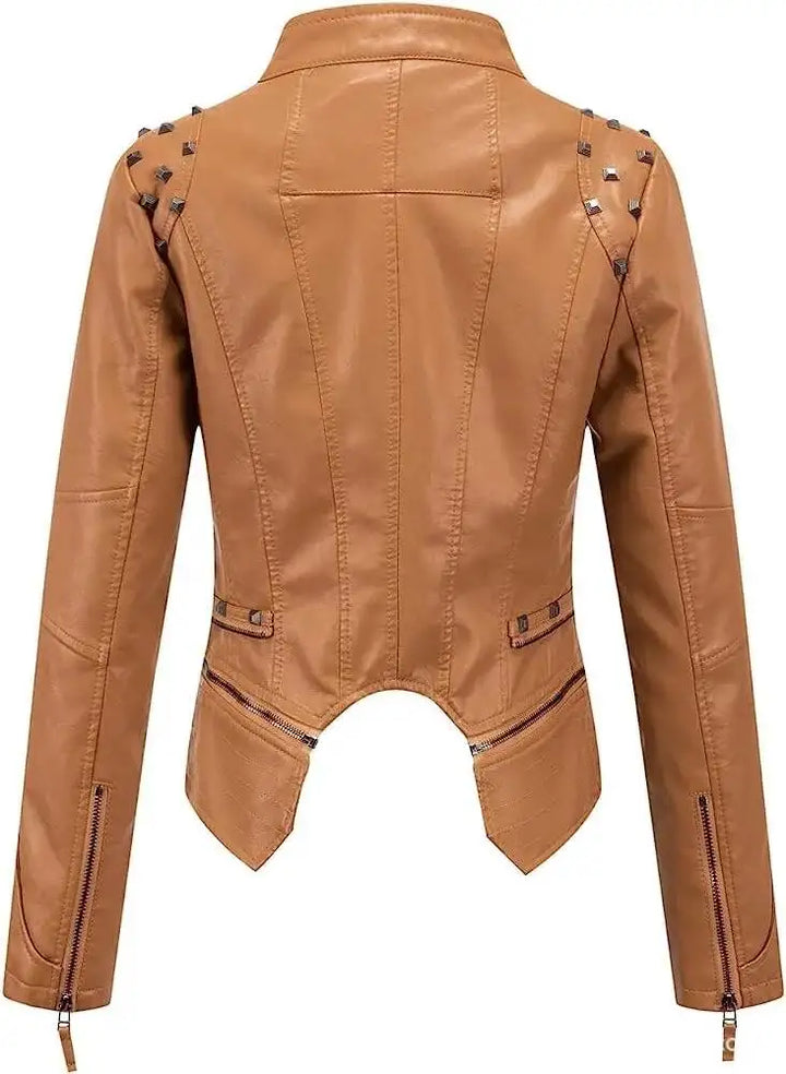 Stylish Steampunk Jacket With Rivets rugged