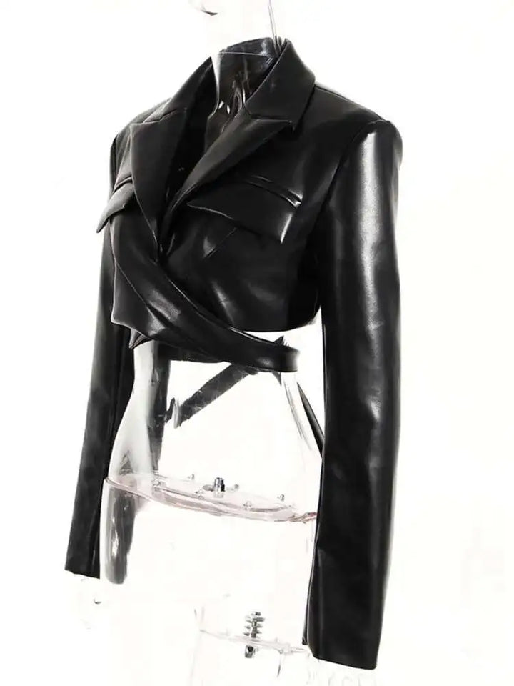 Stylish Steampunk Leather Jacket bold