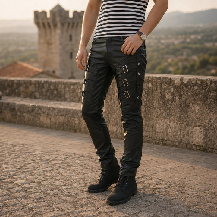 Stylish Steampunk Leather Pants 