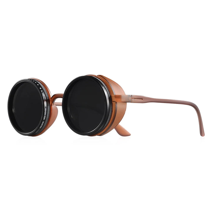 Stylish Steampunk Round Sunglasses – industrial look