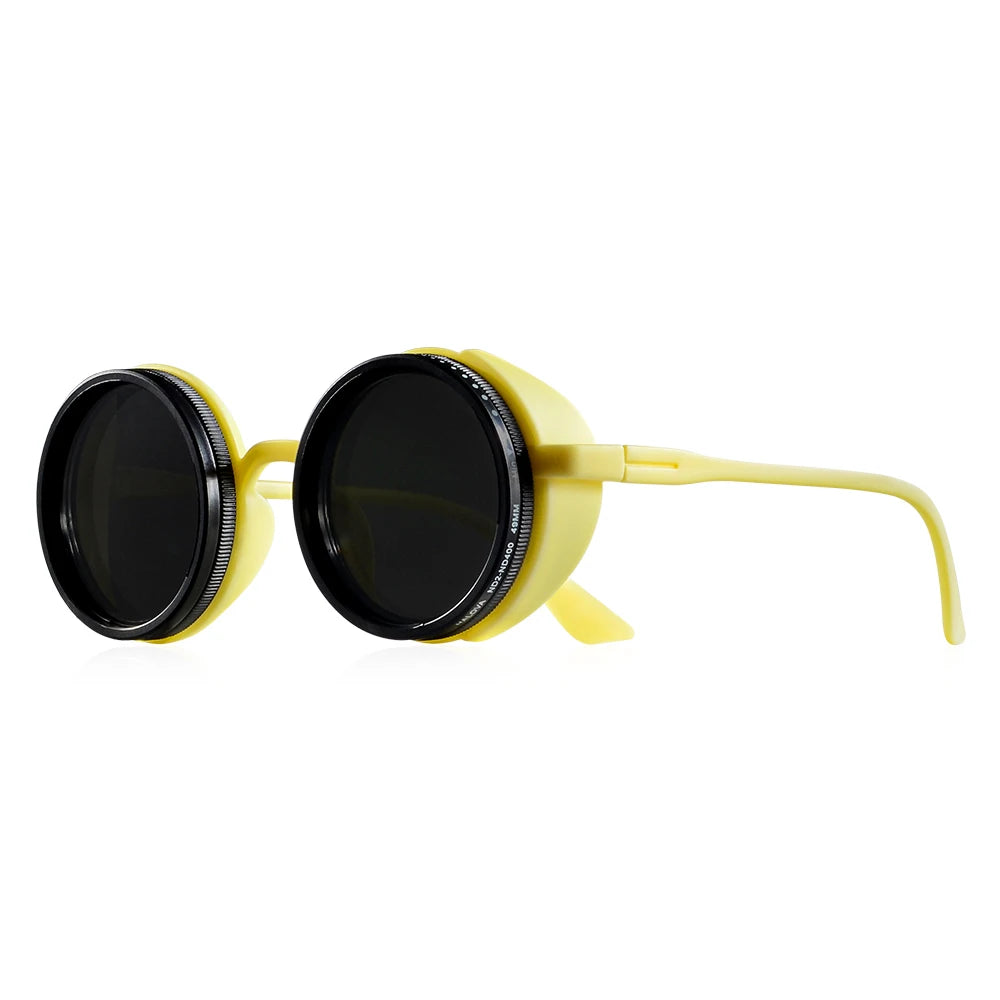 Stylish Steampunk Round Sunglasses – retro design