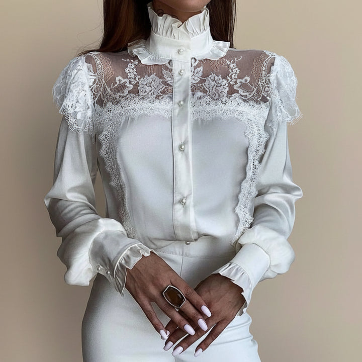 Stylish Steampunk Shirt With a High Collar