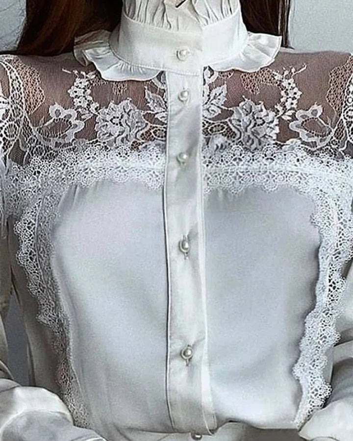 Stylish Steampunk Shirt With a High Collar chic