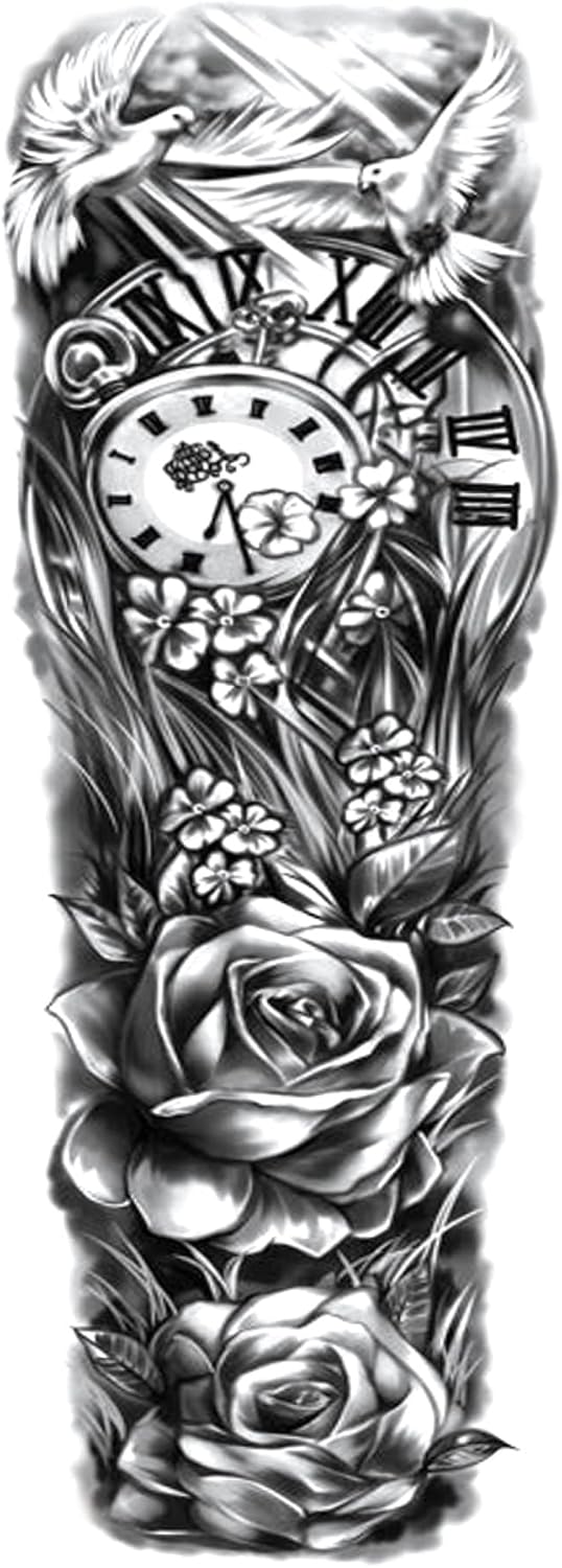 Stylish Steampunk Tattoo With Roses tendance