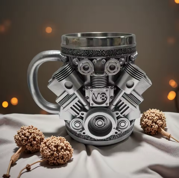 Stylish Steampunk V8 Engine Mug