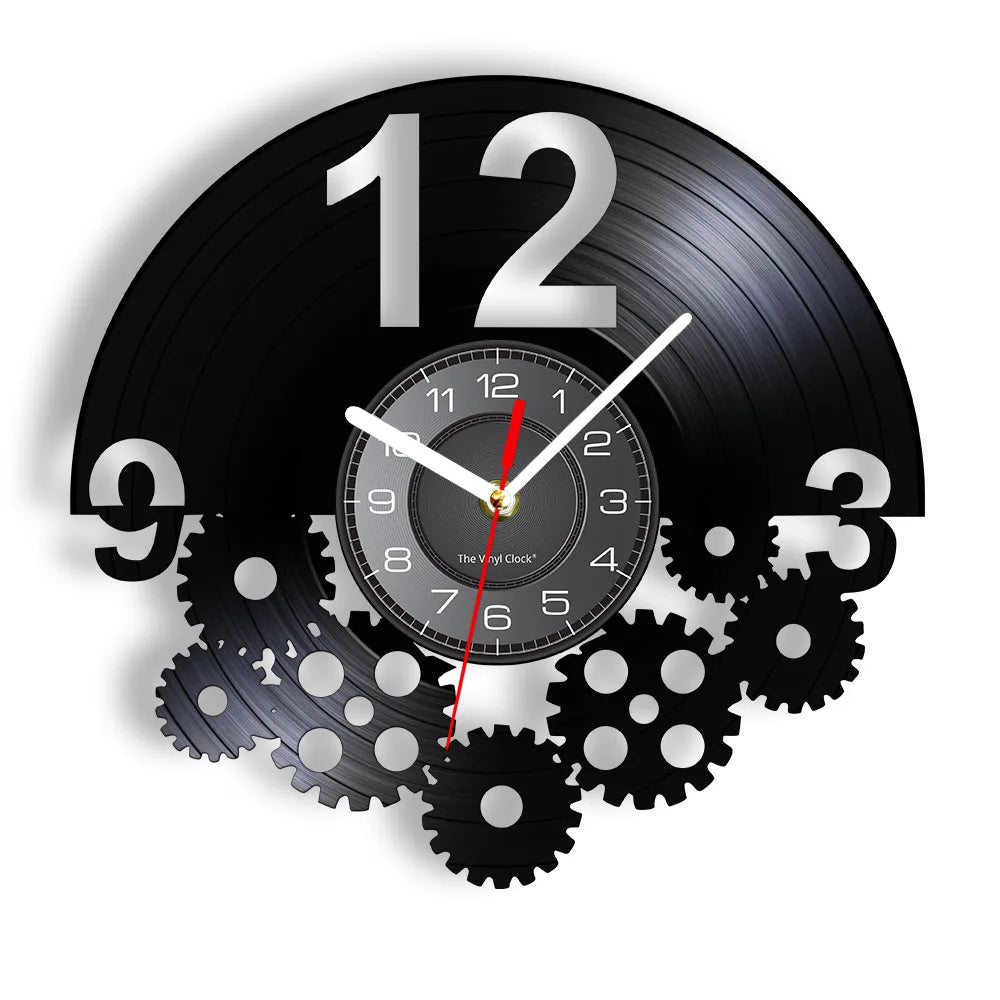Stylish Steampunk Vinyl Record Gear Clock fashion