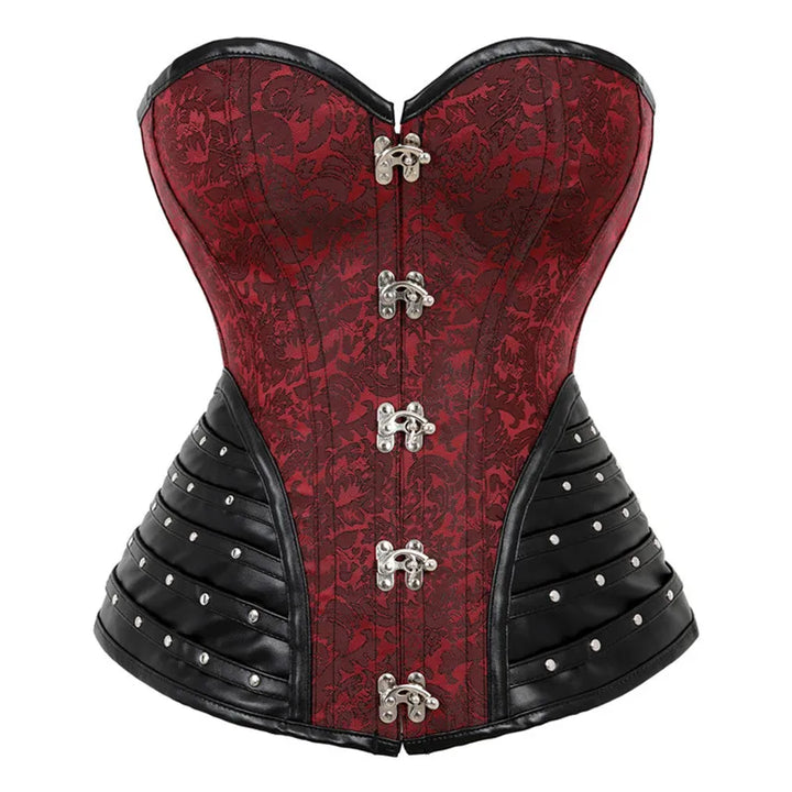Stylish Victorian Steampunk Corset Red