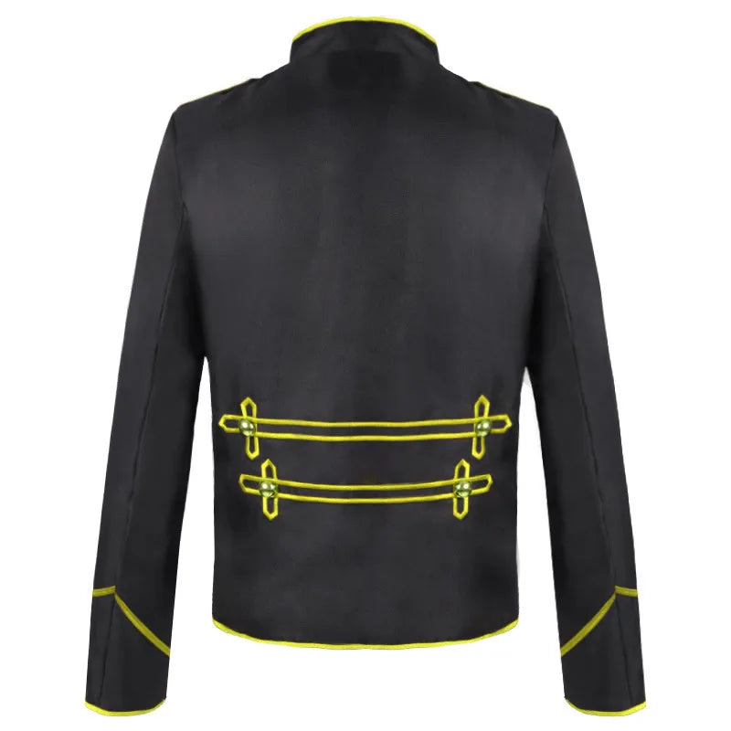 Stylish vintage steampunk medieval jacket with metal accents