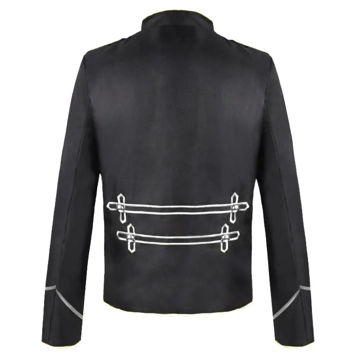 Stylish vintage steampunk medieval jacket with stand collar