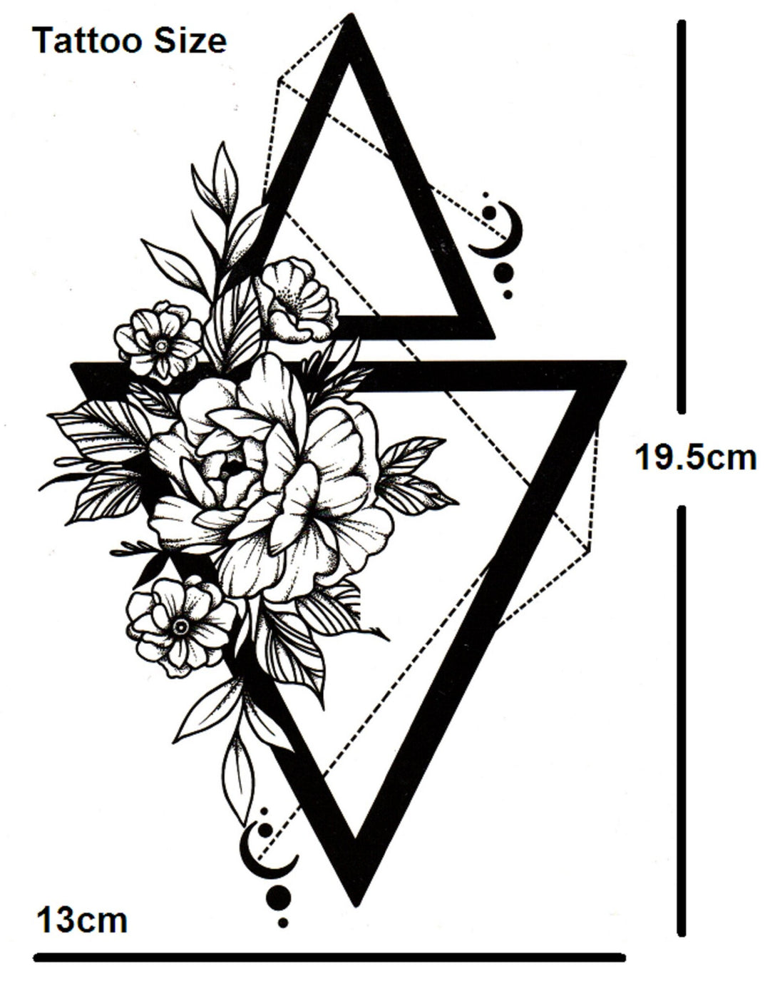 Temporary Steampunk Rose Triangle Tattoo tendance