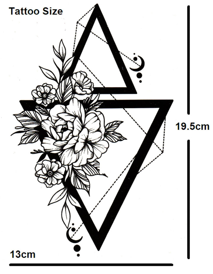 Temporary Steampunk Rose Triangle Tattoo tendance
