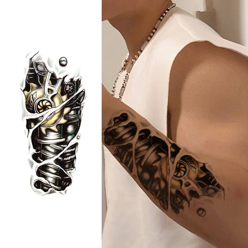 Temporary Steampunk Tattoo Design stylish