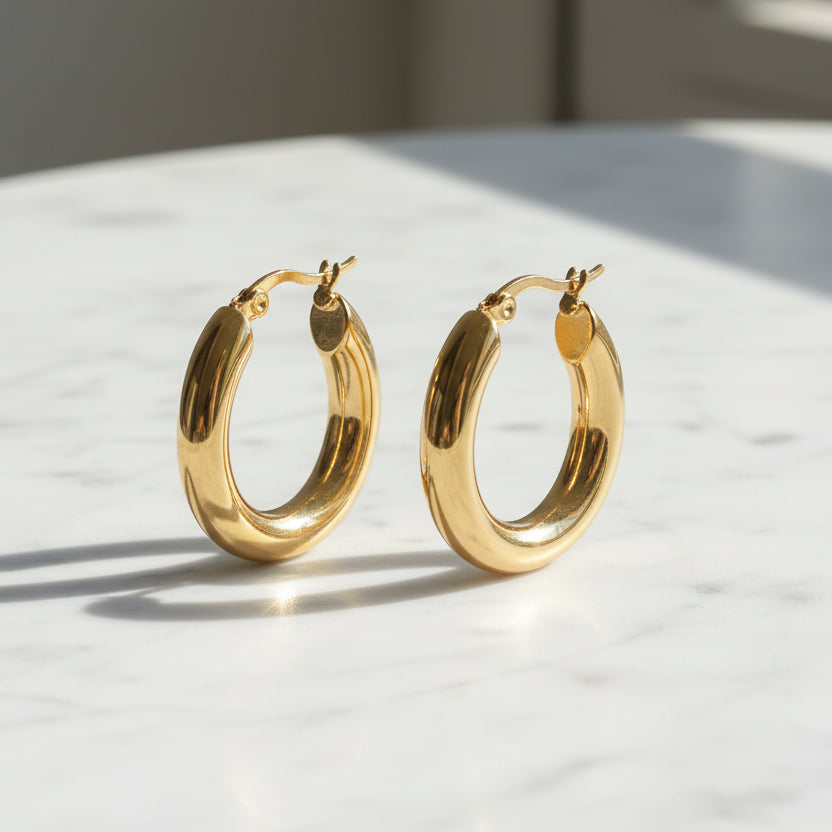 Thick Steampunk Hoop Earrings
