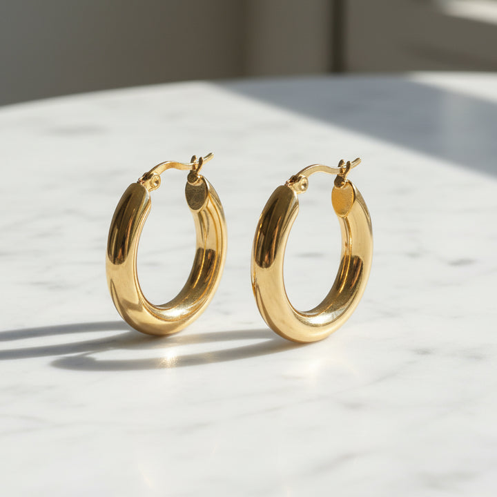 Thick Steampunk Hoop Earrings