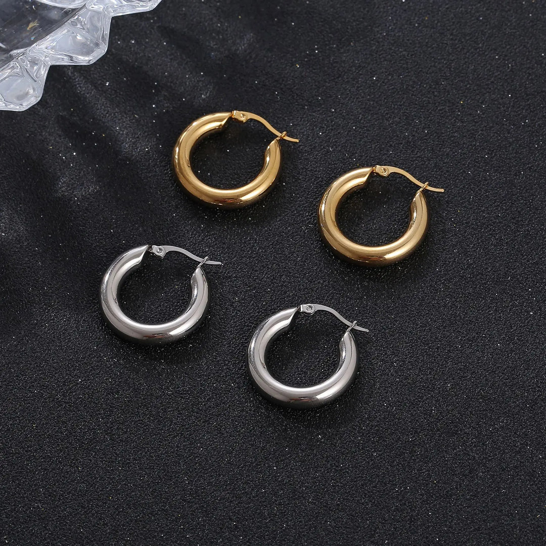 Thick Steampunk Hoop Earrings elegant