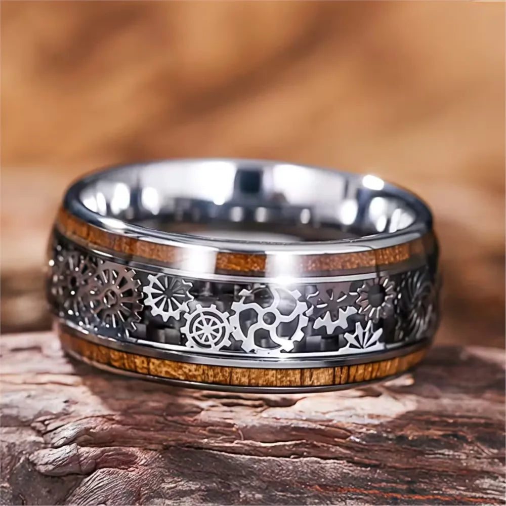 Transparent Steampunk Ring With Gears