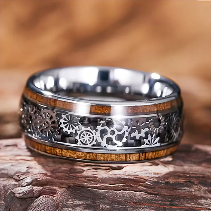 Transparent Steampunk Ring With Gears