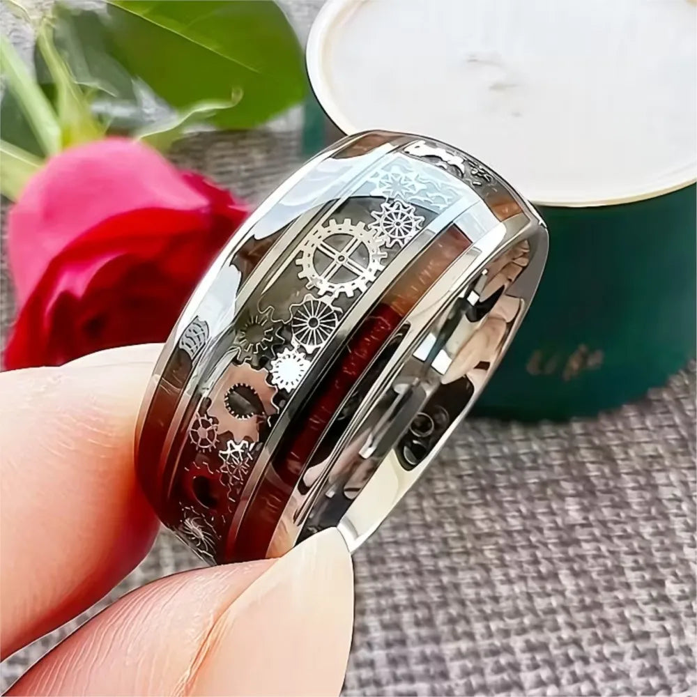 Transparent Steampunk Ring With Gears chic