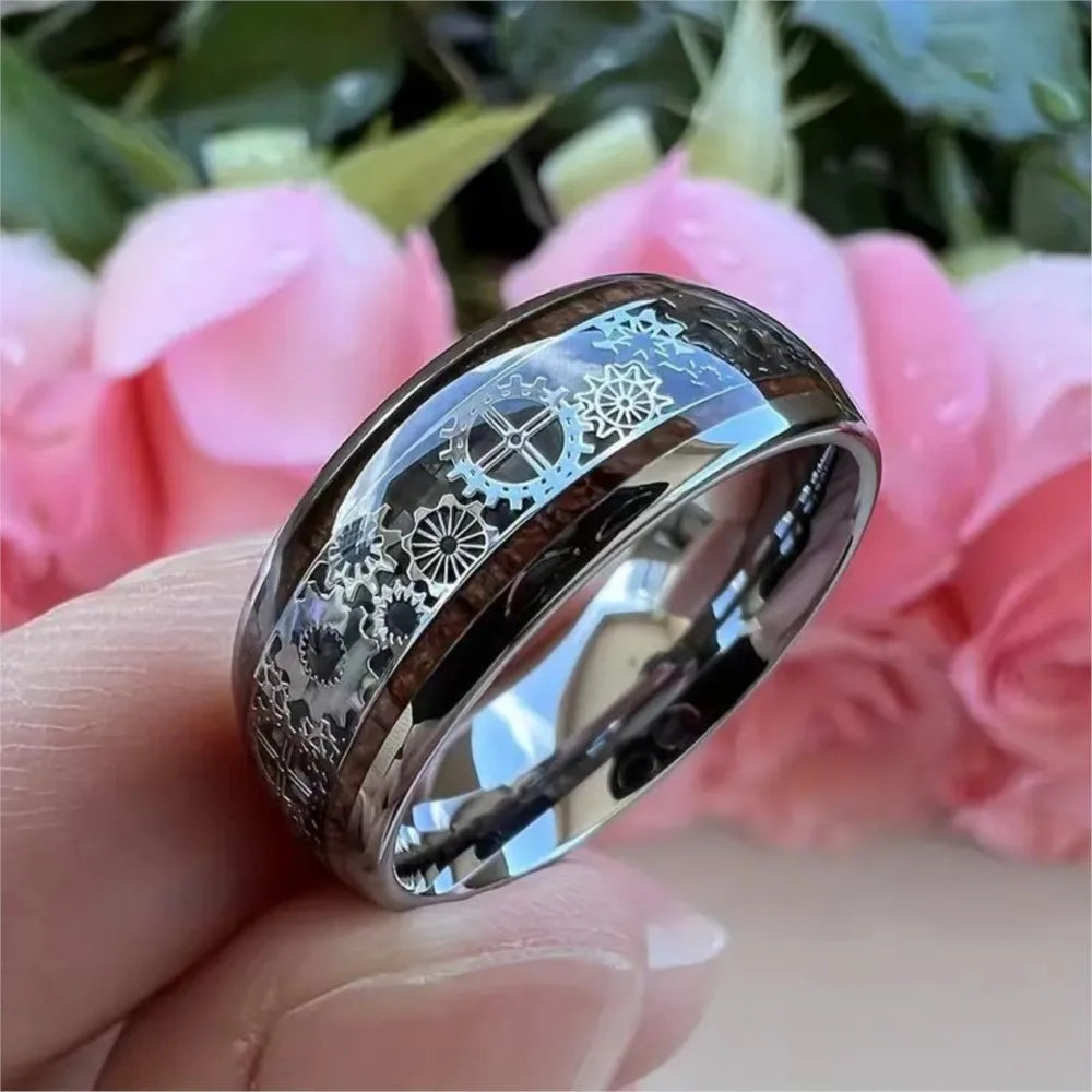 Transparent Steampunk Ring With Gears stylish