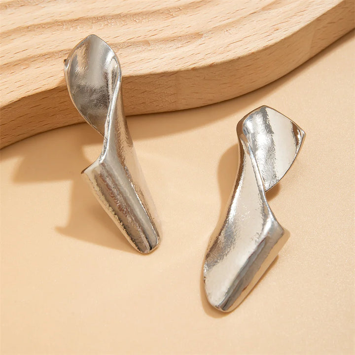 Twisted Steampunk Earrings silver