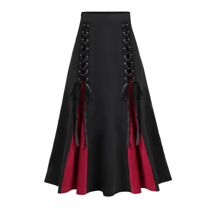 Two-tone Lace-up Steampunk Skirt stylish
