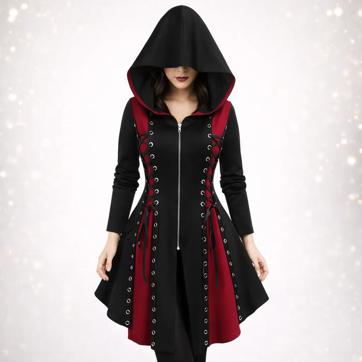 Two-tone Steampunk Gothic Coat with Lacing