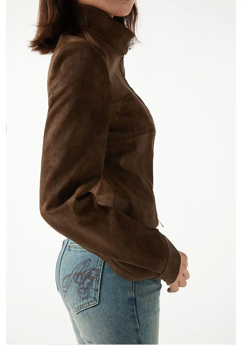 Vest Bomber Aviator Steampunk Brown bold