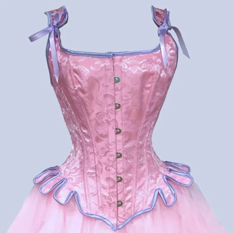 Victorian Retro Steampunk Corset Pink